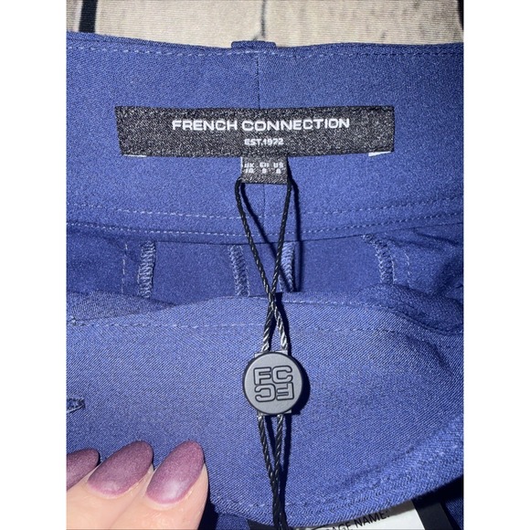 French Connection Azra Twill Wide Leg Pants Womens Size 10 Royal Blue - Picture 5 of 7